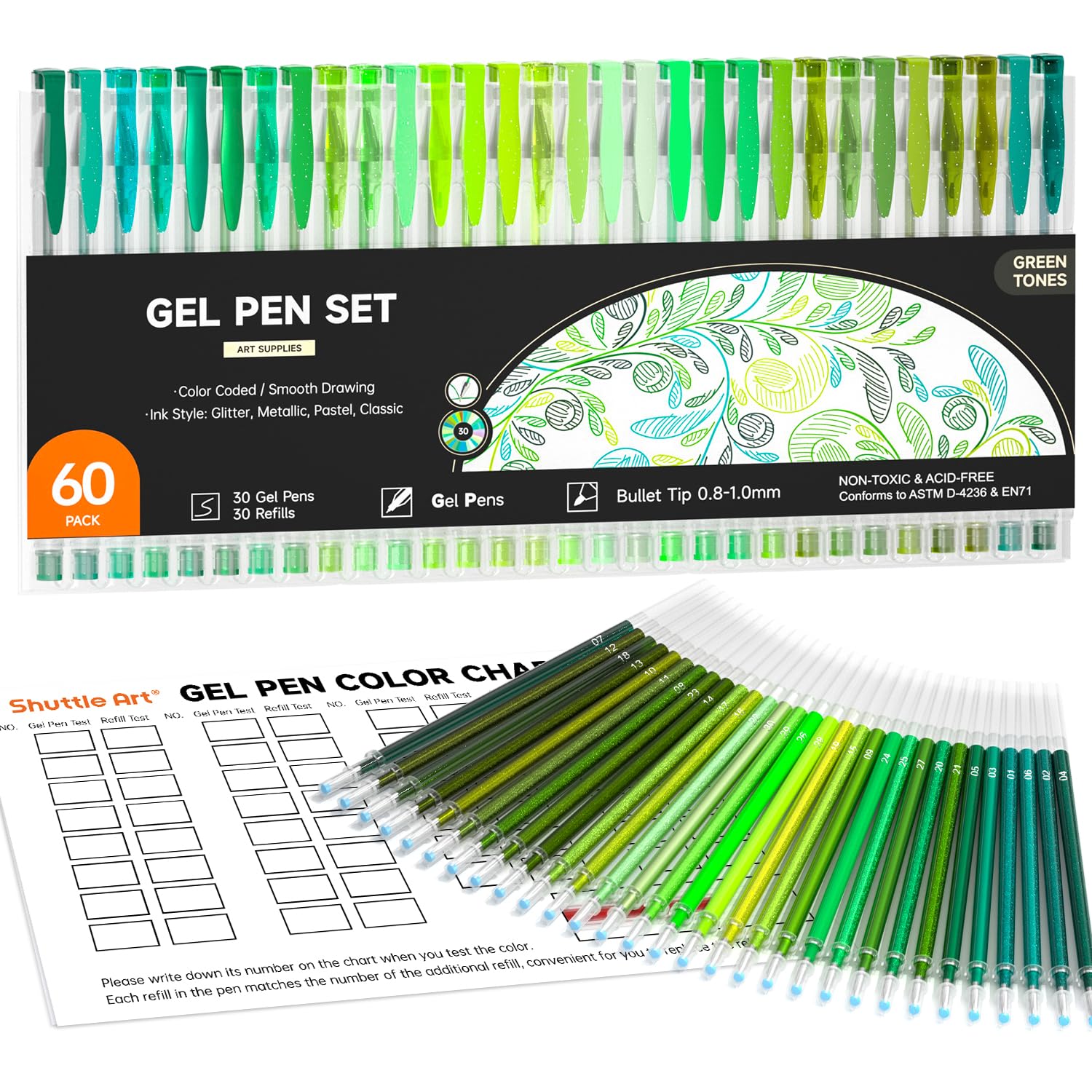 Amazon.com: Shuttle Art 60 Pack Green Tone Gel Pens, 30 Green Tone Amazon.com: Shuttle Art 60 Pack Green Tone Gel Pens, 30 Green Tone